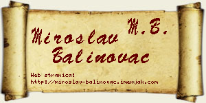 Miroslav Balinovac vizit kartica